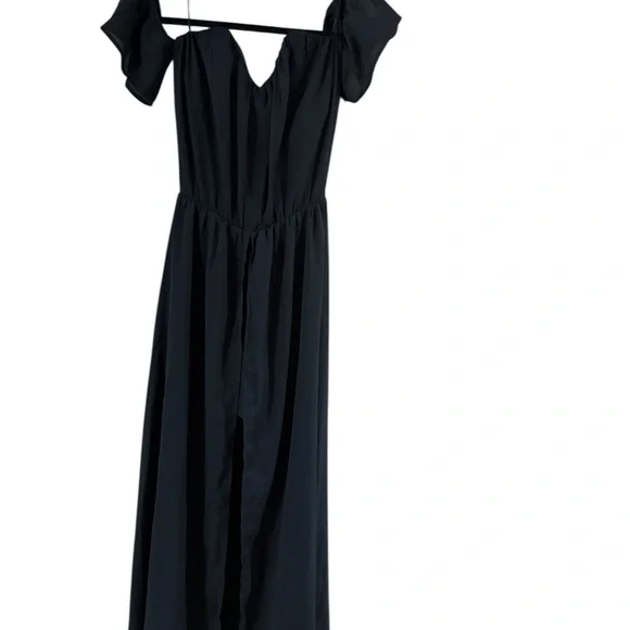 Francesca's Collections Black Off Shoulder Romper Sweetheart Neckline - Picture 2 of 9